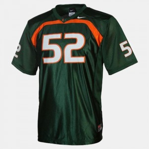 UM Football Green Ray Lewis College Jersey #52 Youth(Kids)