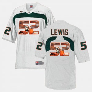 Player Pictorial Men's #52 Miami Ray Lewis College Jersey White