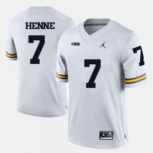 Chad Henne College Jersey Wolverines #7 Football For Men White