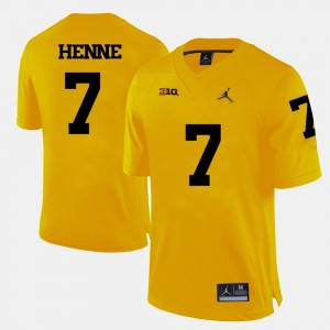 Michigan Football Yellow #7 Mens Chad Henne College Jersey