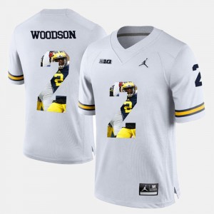 Michigan White Charles Woodson College Jersey Men #2 Player Pictorial