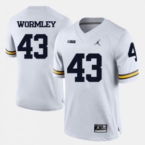 Mens Chris Wormley College Jersey #43 Michigan White Football