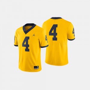 College Jersey Football #4 Michigan Wolverines For Men's Maize