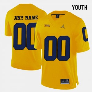 Limited Football Yellow For Kids College Customized Jerseys #00 U of M
