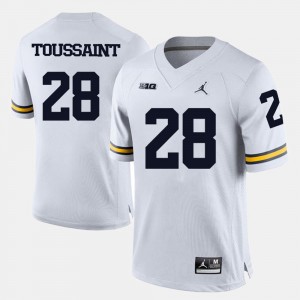 Fitzgerald Toussaint College Jersey Michigan White Football #28 For Men