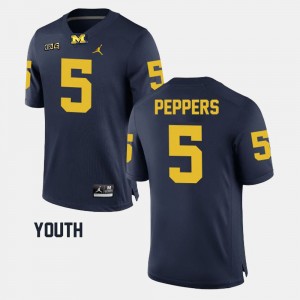 #5 Navy Jabrill Peppers College Jersey Youth Alumni Football Game Wolverines