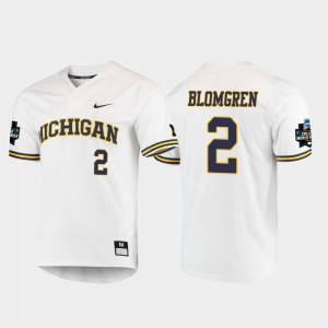 Jack Blomgren College Jersey 2019 NCAA Baseball World Series White Mens Wolverines #2