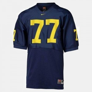For Men Wolverines Blue #77 Football Jake Long College Jersey