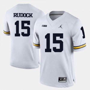 #15 Football Michigan White Jake Rudock College Jersey For Men