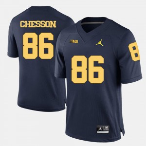 #86 Jehu Chesson College Jersey Michigan Navy Blue Football Mens