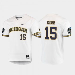 Jimmy Kerr College Jersey Wolverines 2019 NCAA Baseball World Series For Men's #15 White