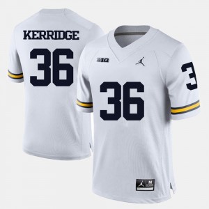 White #36 Men's Joe Kerridge College Jersey Michigan Football