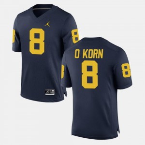 John O'Korn College Jersey Navy Michigan Wolverines #8 Alumni Football Game Mens