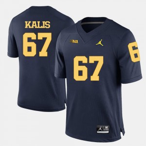 Kyle Kalis College Jersey #67 For Men Michigan Football Navy Blue