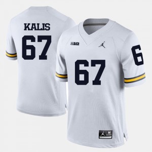 #67 White Football Kyle Kalis College Jersey Michigan Wolverines For Men's