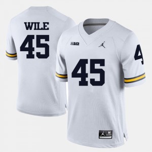 For Men's White #45 Matt Wile College Jersey Football Wolverines