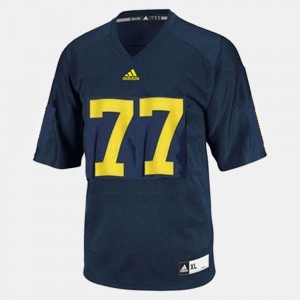 Blue Michigan Wolverines For Kids Taylor Lewan College Jersey #77 Football