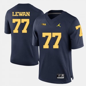 #77 Navy Blue Taylor Lewan College Jersey Wolverines Football Men's