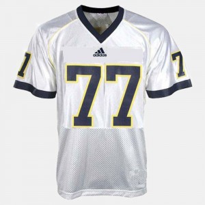For Men's #77 Taylor Lewan College Jersey Football University of Michigan White