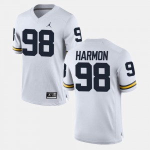 Alumni Football Game Tom Harmon College Jersey Mens White #98 University of Michigan