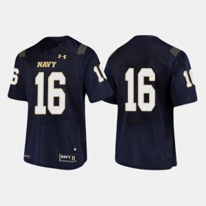 #16 Navy For Men's Football Bennett Moehring College Jersey Midshipmen