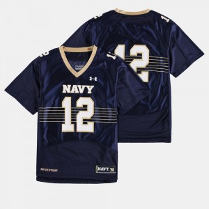 College Jersey #12 Football Youth Navy Navy