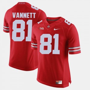 #81 Scarlet Mens Alumni Football Game Nick Vannett College Jersey Ohio State Buckeyes