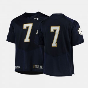 For Men Navy College Jersey Notre Dame #7 Football