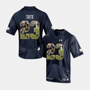 #23 Navy University of Notre Dame Player Pictorial Men Golden Tate College Jersey