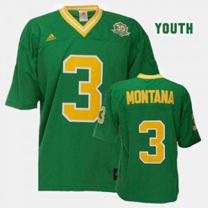 #3 Joe Montana College Jersey Youth Notre Dame Green Football