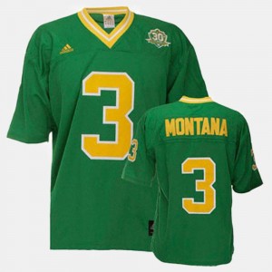 #3 Green Notre Dame Fighting Irish Football For Men's Joe Montana College Jersey
