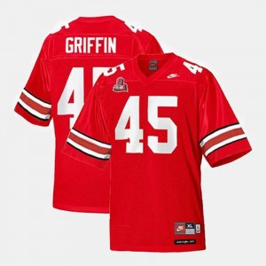 Red Football Ohio State Kids #45 Archie Griffin College Jersey