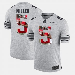 #5 Ohio State Buckeyes Pictorial Gridiron Fashion Men's Pictorital Gridiron Fashion Braxton Miller College Jersey Gray