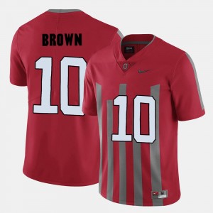#10 Ohio State Buckeyes For Men's Football Red CaCorey Brown College Jersey