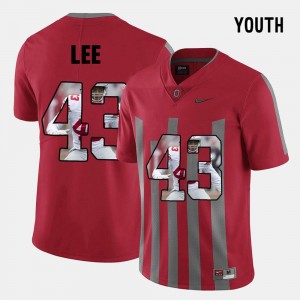 #43 Red Ohio State Buckeyes Darron Lee College Jersey For Kids Pictorial Fashion