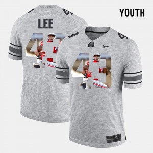 Buckeyes #43 Pictorial Gridiron Fashion For Kids Gray Pictorital Gridiron Fashion Darron Lee College Jersey