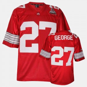 Eddie George College Jersey Red #27 Men's Football Ohio State