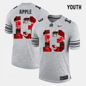 Gray Ohio State Buckeyes Pictorial Gridiron Fashion #13 Pictorital Gridiron Fashion Eli Apple College Jersey Youth