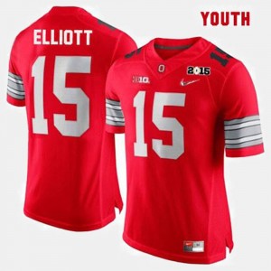 For Kids Football #15 Ezekiel Elliott College Jersey Red Ohio State