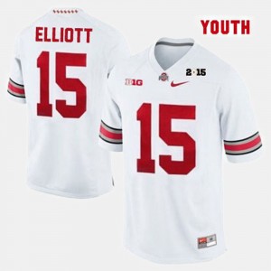 Ohio State Buckeyes Football White Youth(Kids) #15 Ezekiel Elliott College Jersey