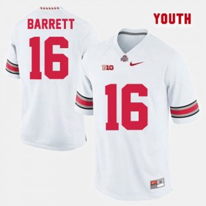 White #16 J.T. Barrett College Jersey For Kids Football Ohio State Buckeyes