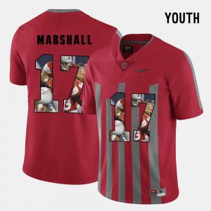 Pictorial Fashion Red OSU Buckeyes Jalin Marshall College Jersey Youth(Kids) #17