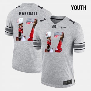 Buckeyes Gray #17 Pictorial Gridiron Fashion Youth(Kids) Pictorital Gridiron Fashion Jalin Marshall College Jersey