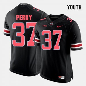 Youth(Kids) #37 Football Joshua Perry College Jersey Black Ohio State