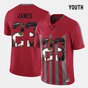 Red Pictorial Fashion #23 Ohio State Lebron James College Jersey Kids