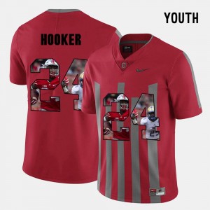 #24 Malik Hooker College Jersey Ohio State Buckeye Red Pictorial Fashion Kids