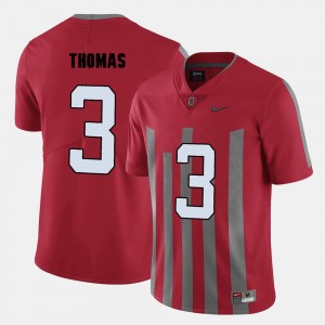 For Men's Michael Thomas College Jersey Ohio State Buckeye #3 Football Red