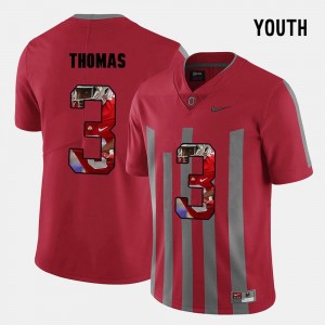 Pictorial Fashion Michael Thomas College Jersey Red Youth(Kids) #3 Buckeye
