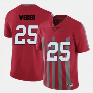 Mike Weber College Jersey Red #25 For Men Football OSU