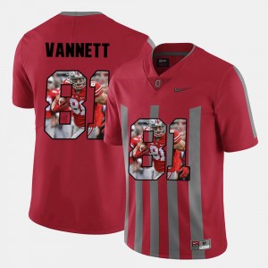 Nick Vannett College Jersey Red Pictorial Fashion Men's #81 Buckeye